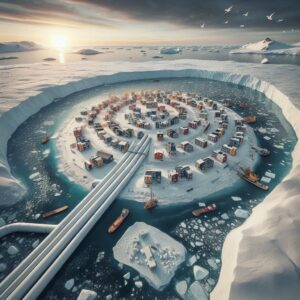 Greenland ice protection project by cold pipes